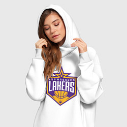 Женское худи-платье Los Angelas Lakers star, цвет: белый — фото 2
