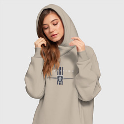 Женское худи-платье VNV Nation - a futurepop band, цвет: миндальный — фото 2