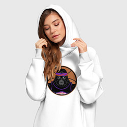 Женское худи-платье Горилла из Финикса, цвет: белый — фото 2