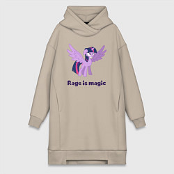 Женское худи-платье Твайлайт Спаркл в ярости, цвет: миндальный