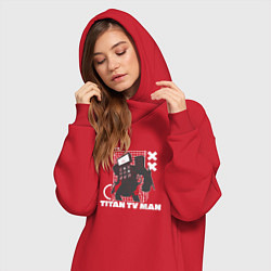Женское худи-платье Titan TV Man, цвет: красный — фото 2