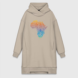 Женская толстовка-платье Разноцветная зебра