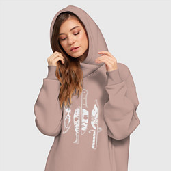 Женское худи-платье Horror killers, цвет: пыльно-розовый — фото 2