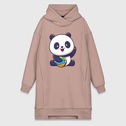 Женская толстовка-платье Панда с мячиком