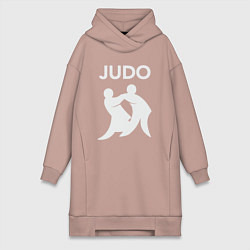 Женское худи-платье Warriors judo, цвет: пыльно-розовый