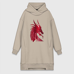 Женская толстовка-платье Рэд дракон