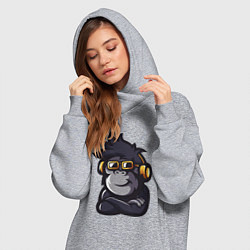 Женское худи-платье Music monkey, цвет: меланж — фото 2