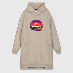 Женская толстовка-платье Синтвейв закат