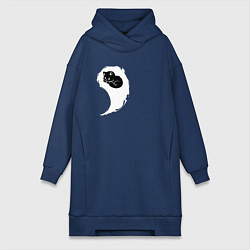 Женская толстовка-платье Инь ян белый парная