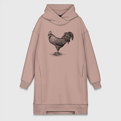 Женская толстовка-платье Петух