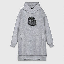 Женская толстовка-платье Ежик суровый