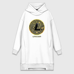 Женское худи-платье Litecoin крипта, цвет: белый