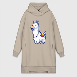 Женская толстовка-платье Весёлая альпака