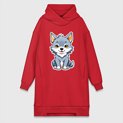 Женская толстовка-платье Добрый волченок