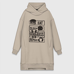 Женская толстовка-платье Есть спать драм-н-бейс