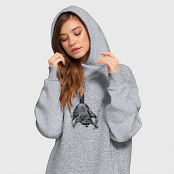 Женское худи-платье Енот акробат, цвет: меланж — фото 2
