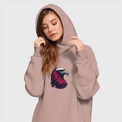 Женское худи-платье Красочный орел, цвет: пыльно-розовый — фото 2