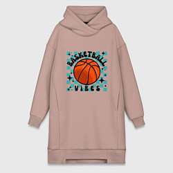 Женское худи-платье Basketball vibes, цвет: пыльно-розовый