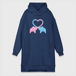 Женская толстовка-платье Elephants love