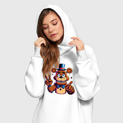 Женское худи-платье Медведь Фредди, цвет: белый — фото 2