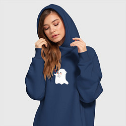 Женское худи-платье Влюбленный призрак, цвет: тёмно-синий — фото 2