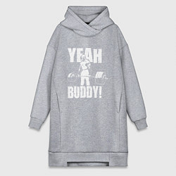 Женское худи-платье Yeah buddy - Ронни Коулман, цвет: меланж