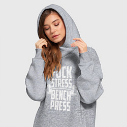 Женское худи-платье К черту стресс качаю пресс, цвет: меланж — фото 2