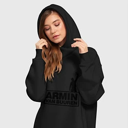 Женское худи-платье Armin van buuren, цвет: черный — фото 2