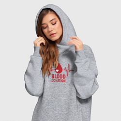 Женское худи-платье Донорство крови, цвет: меланж — фото 2
