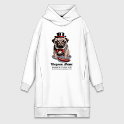 Женская толстовка-платье Мопс и сарделька