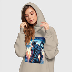 Женское худи-платье Mass Effect - alien andromeda ai art, цвет: миндальный — фото 2