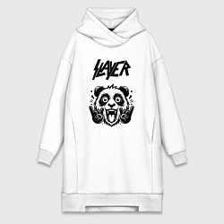 Женское худи-платье Slayer - rock panda, цвет: белый