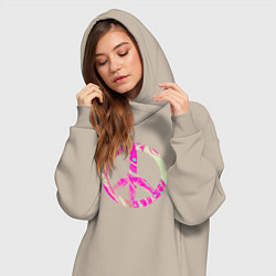 Женское худи-платье Pink peace, цвет: миндальный — фото 2