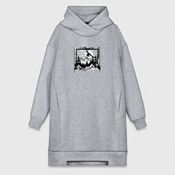 Женская толстовка-платье Десять терабайт в лесу