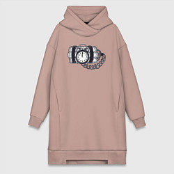 Женская толстовка-платье Динамит с будильником