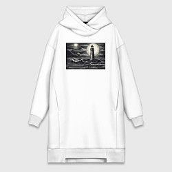 Женская толстовка-платье Маяк в графике