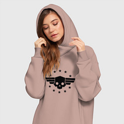 Женское худи-платье Helldivers 2: Stars Logo, цвет: пыльно-розовый — фото 2