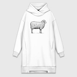 Женская толстовка-платье Овечка