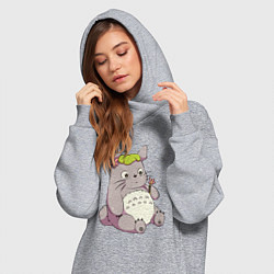 Женское худи-платье Малыш Тоторо, цвет: меланж — фото 2