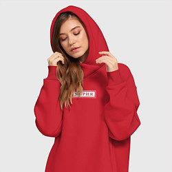 Женское худи-платье Именная Мария в рамочке, цвет: красный — фото 2