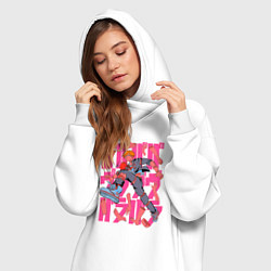 Женское худи-платье Дэнджи - Человек-бензопила, цвет: белый — фото 2