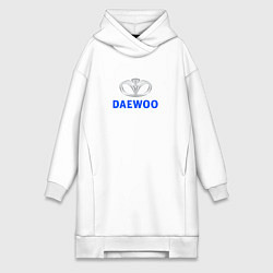 Женское худи-платье Daewoo sport auto logo, цвет: белый