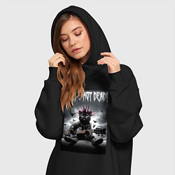 Женское худи-платье Cool kitten - punks not dead, цвет: черный — фото 2