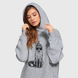 Женское худи-платье Лисичка на стиле, цвет: меланж — фото 2