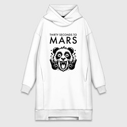 Женское худи-платье Thirty Seconds to Mars - rock panda, цвет: белый