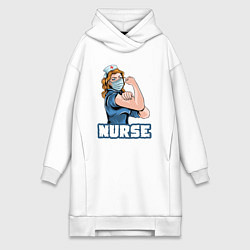 Женское худи-платье Good nurse, цвет: белый