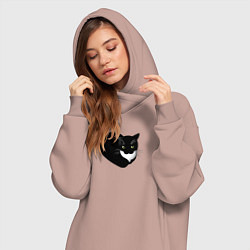 Женское худи-платье Кот Максвел, цвет: пыльно-розовый — фото 2
