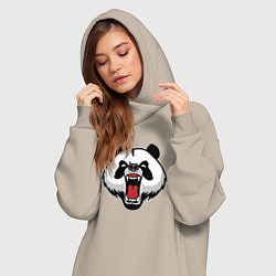 Женское худи-платье Сердитая панда, цвет: миндальный — фото 2