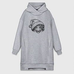 Женская толстовка-платье Новогодний тигренок