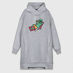 Женское худи-платье Пришелец на чиле, цвет: меланж